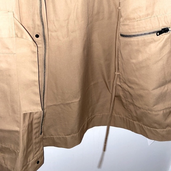 Craig Green Tan/Beige Windbreaker Water Resistant Parka Coat w Hoodie XS​​​​ - Picture 13 of 16
